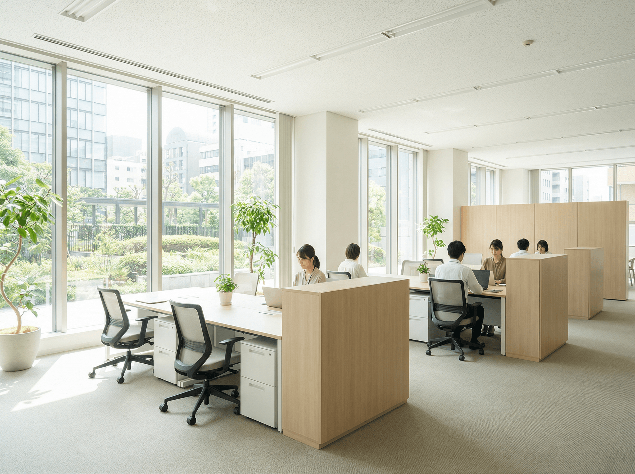 清潔感のある事務所の外観または内観の写真